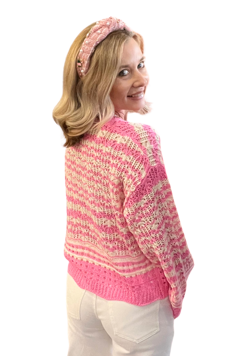 Crochet Knit Long Sleeve Top