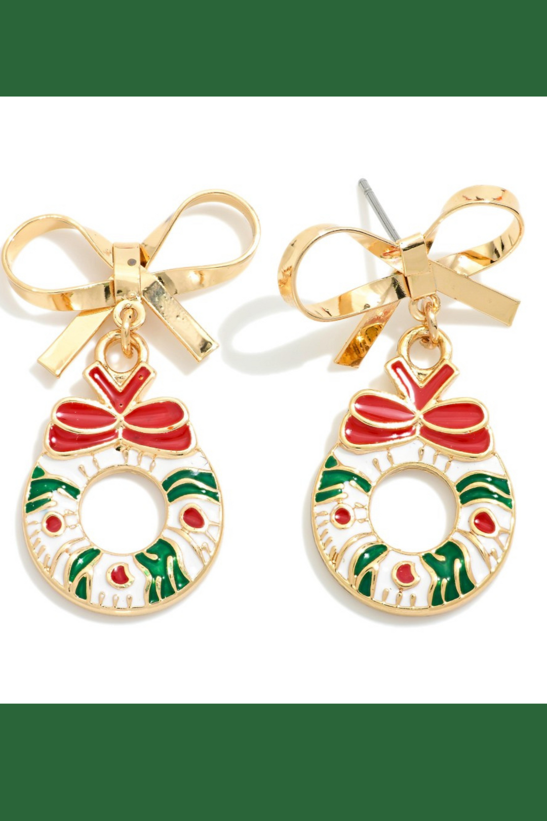 Enamel Wreath Drop Earrings