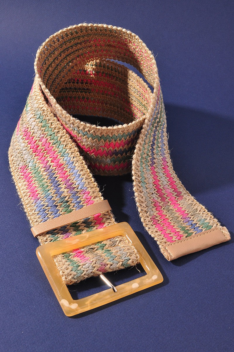Multi Color Rattan Belt