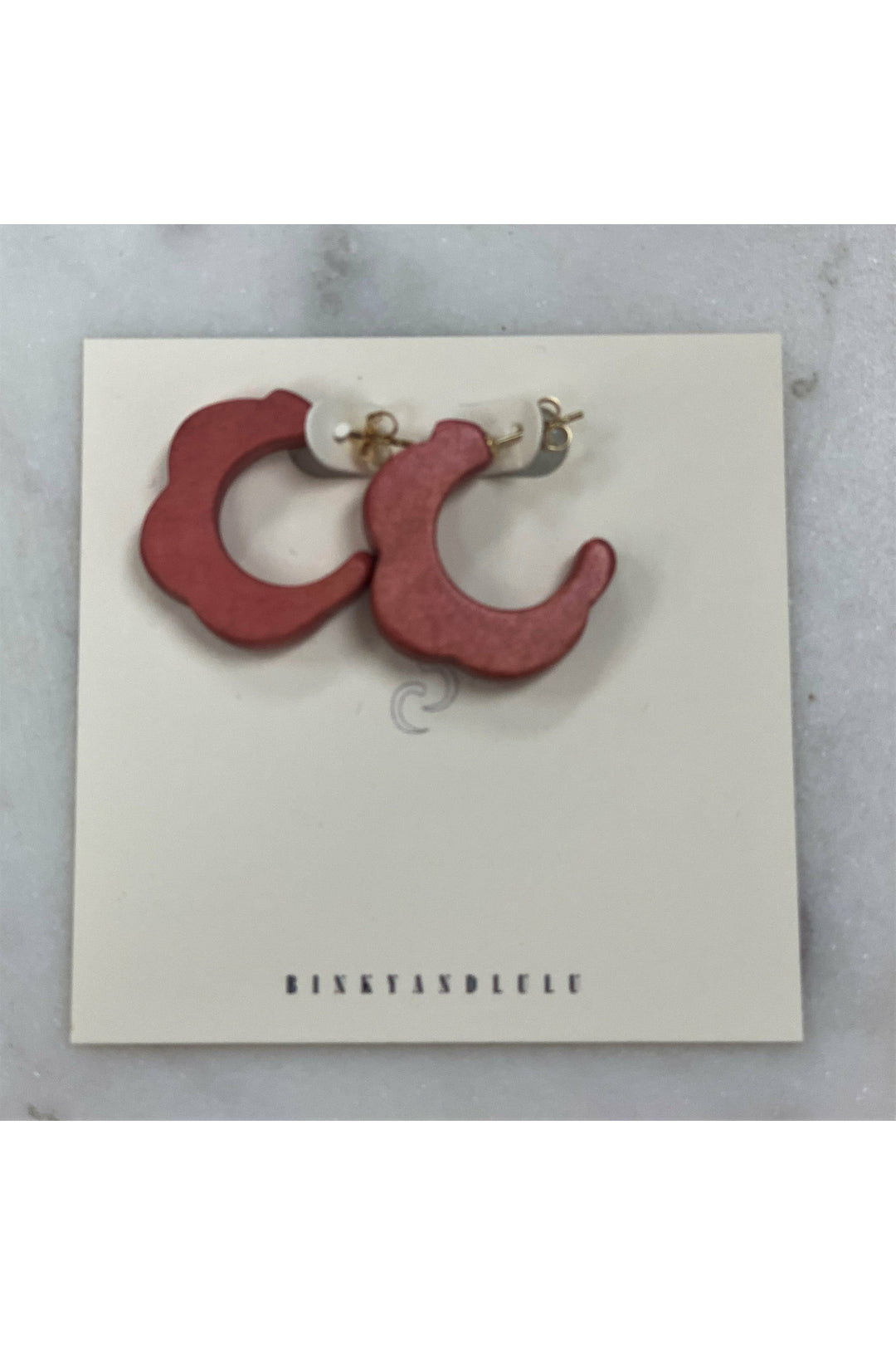 Binky & Lulu Crimson Abalone Small Hoop
