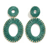 Raffia Wrap Oval Drop Earrings