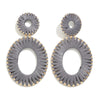 Raffia Wrap Oval Drop Earrings