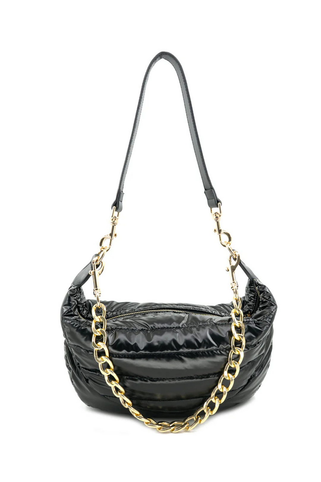 quilted handbag with 3 straps