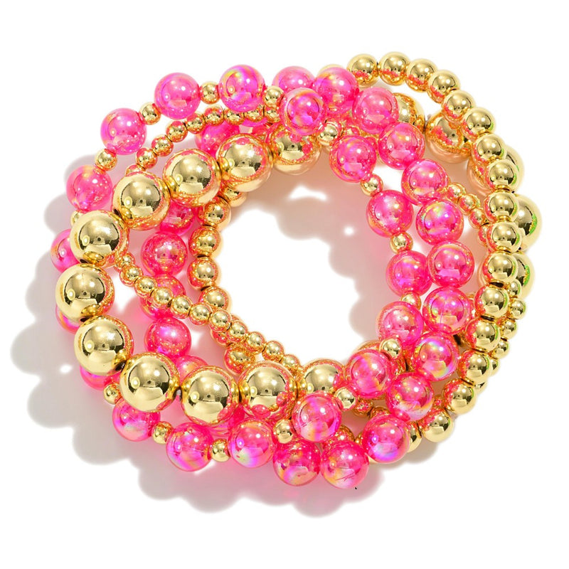 Pink and Gold Bracelet Set