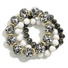 Print Wood Bead Stretch Bracelet