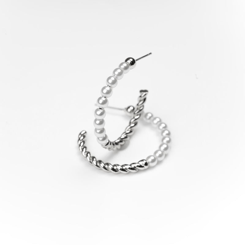 Michelle McDowell Medium Silver Hoop Earrings