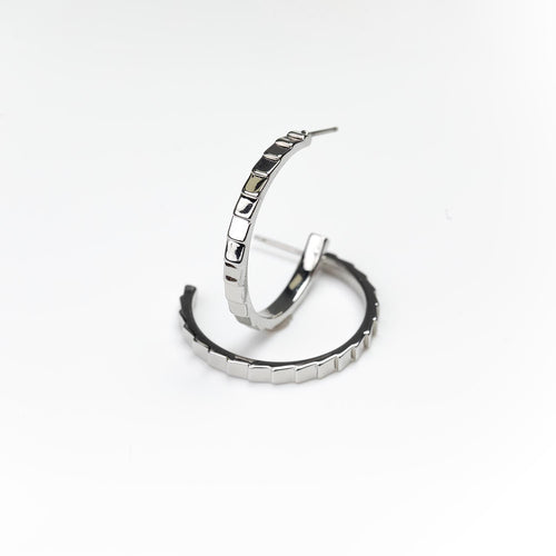 Michelle McDowell Medium Silver Hoop Earrings