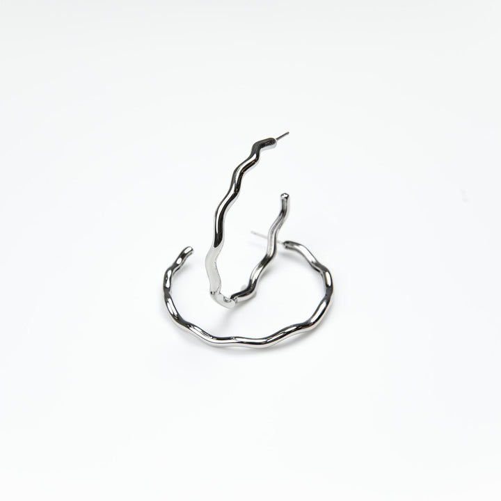 Michelle McDowell Medium Silver Hoop Earrings