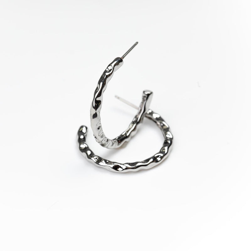 Michelle McDowell Medium Silver Hoop Earrings