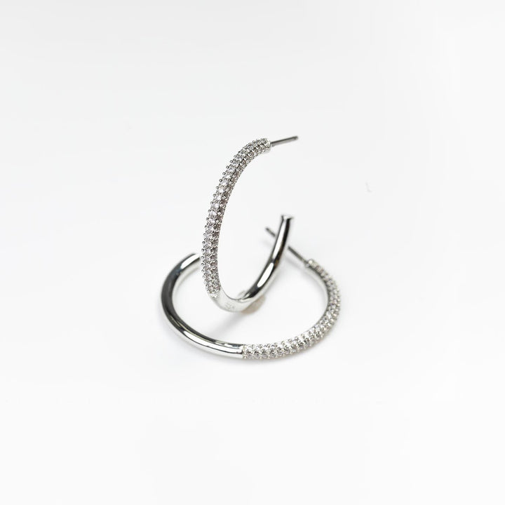 Michelle McDowell Medium Silver Hoop Earrings