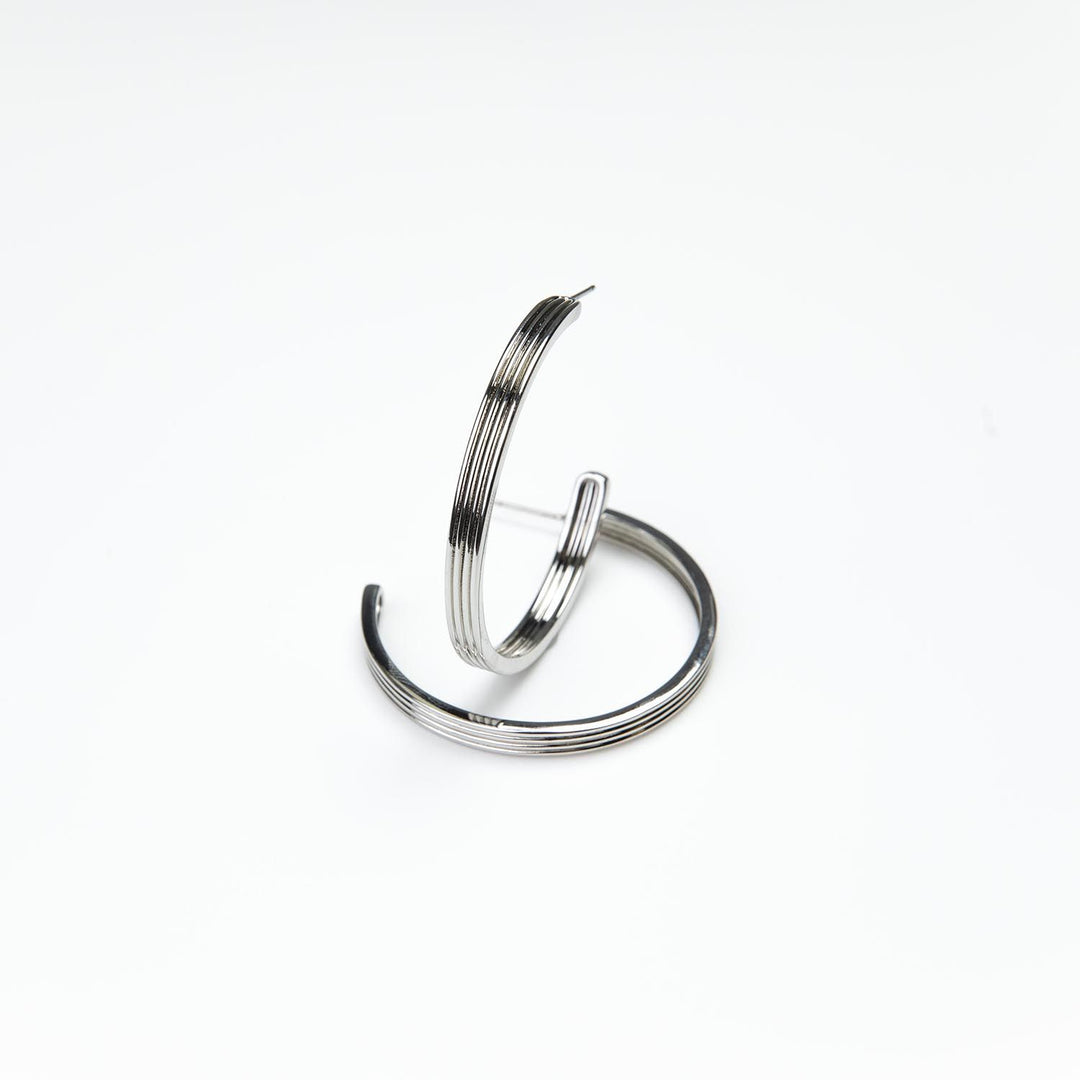 Michelle McDowell Large Silver Hoop Earrings