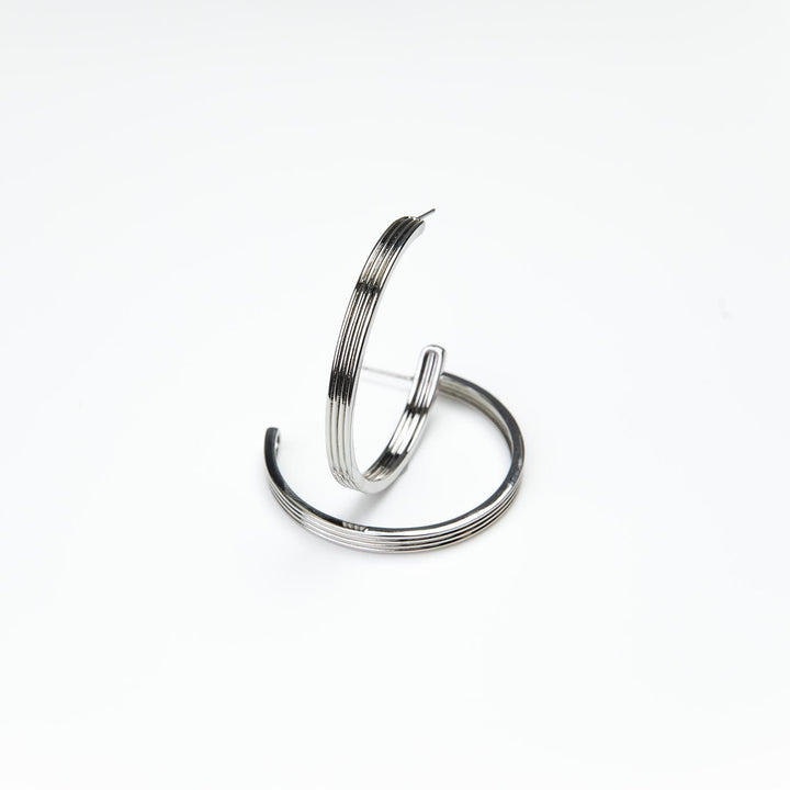 Michelle McDowell Large Silver Hoop Earrings