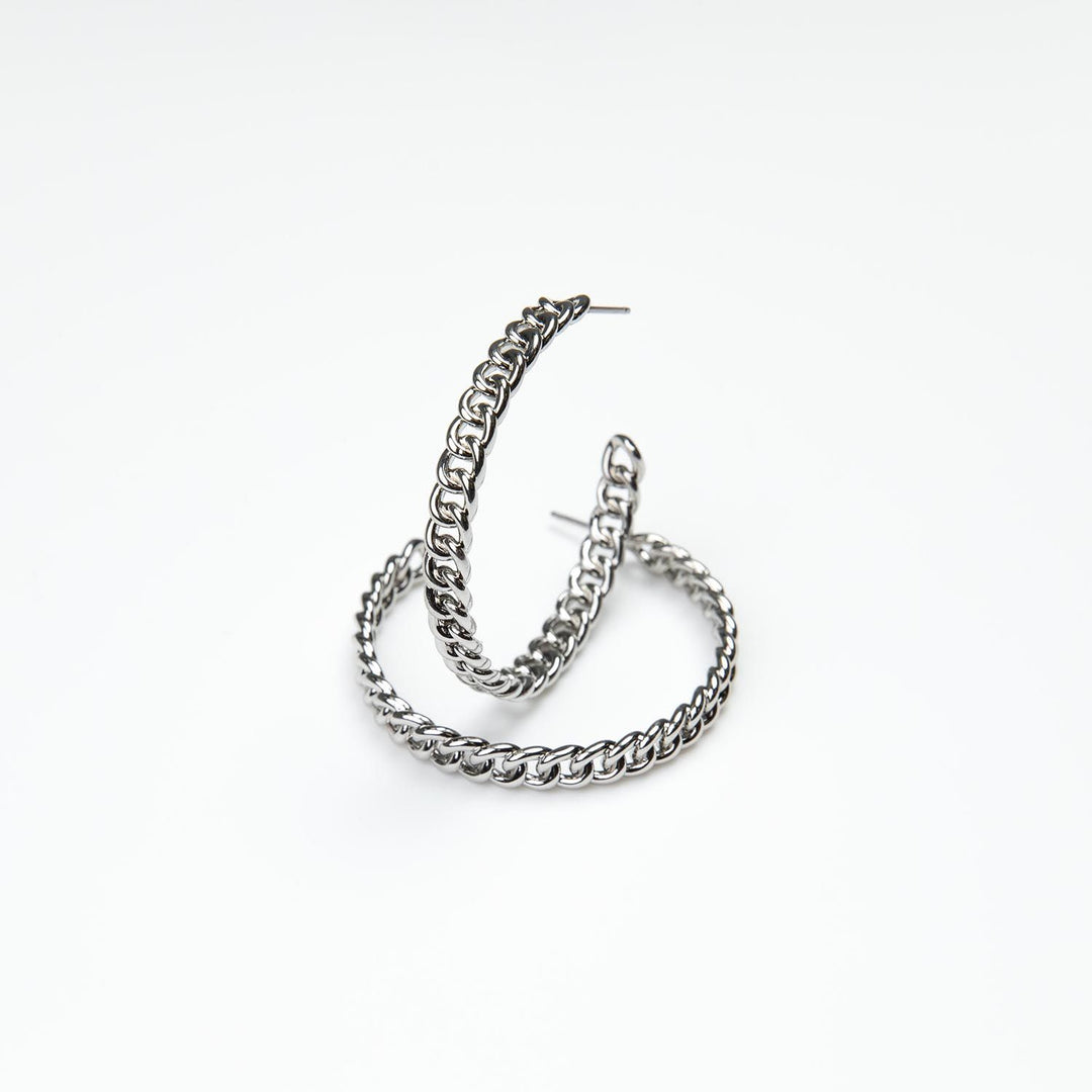 Michelle McDowell Large Silver Hoop Earrings