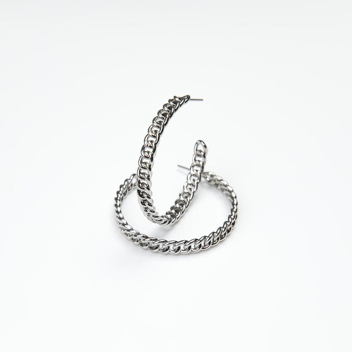 Michelle McDowell Large Silver Hoop Earrings