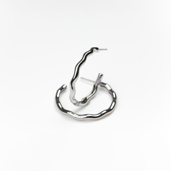 Michelle McDowell Large Silver Hoop Earrings