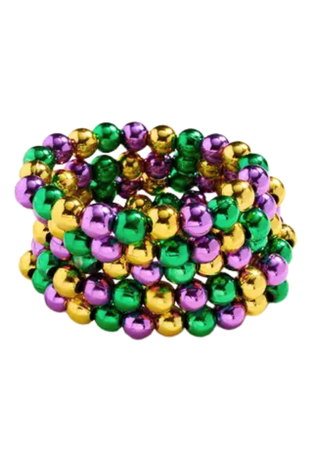 Celebrate bold color with this vibrant 5-piece stretch bracelet set featuring rich jewel tones of green, gold, and purple. Each bracelet stretches to fit most wrists comfortably, making them perfect for stacking or wearing individually. Mix and match these eye-catching pieces to express your unique style, whether you're dressing up for a special occasion or adding a pop of color to your everyday look. Versatile, comfortable, and undeniably striking.