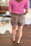 Leopard Print Shorts with Pink Trim