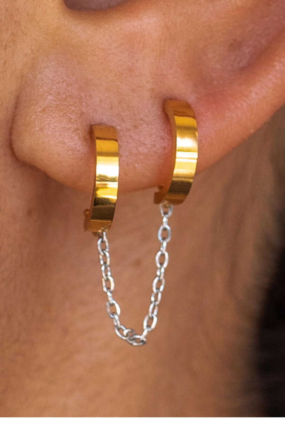 Alco Jewelry Grayton Chained Double Hoops