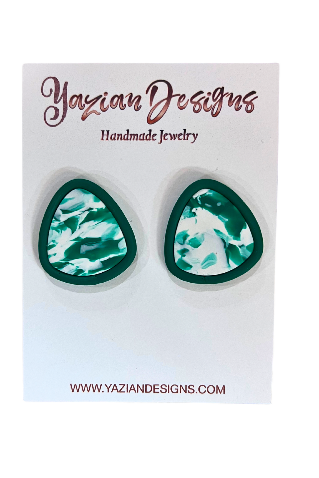 Yazian Designs Green and White Earring Collection