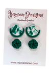 Yazian Designs Green and White Earring Collection