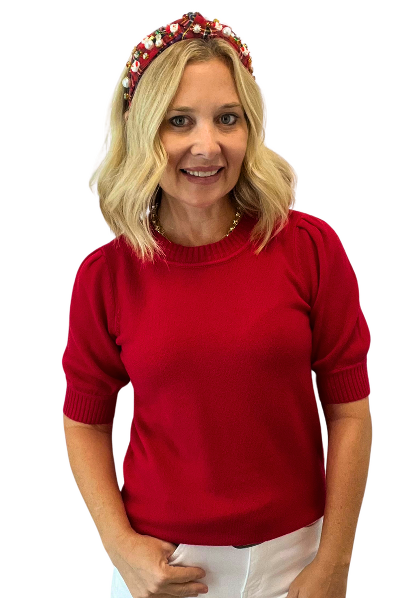 Short Sleeve Knit Sweater