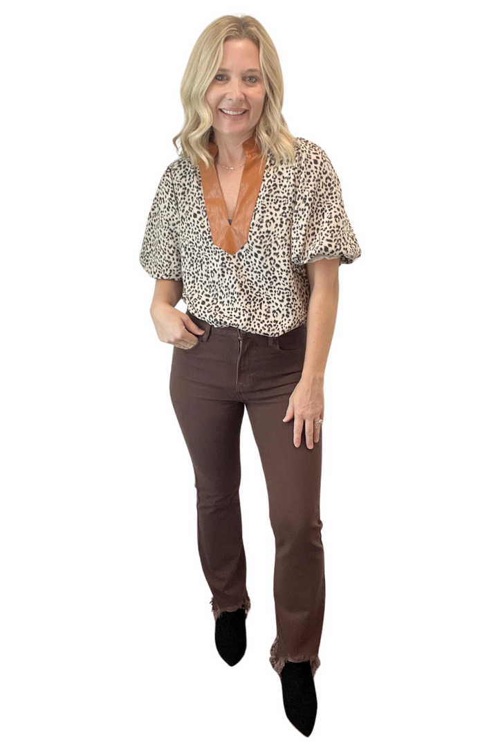 HIdden Chocolate Happi Cropped Flares