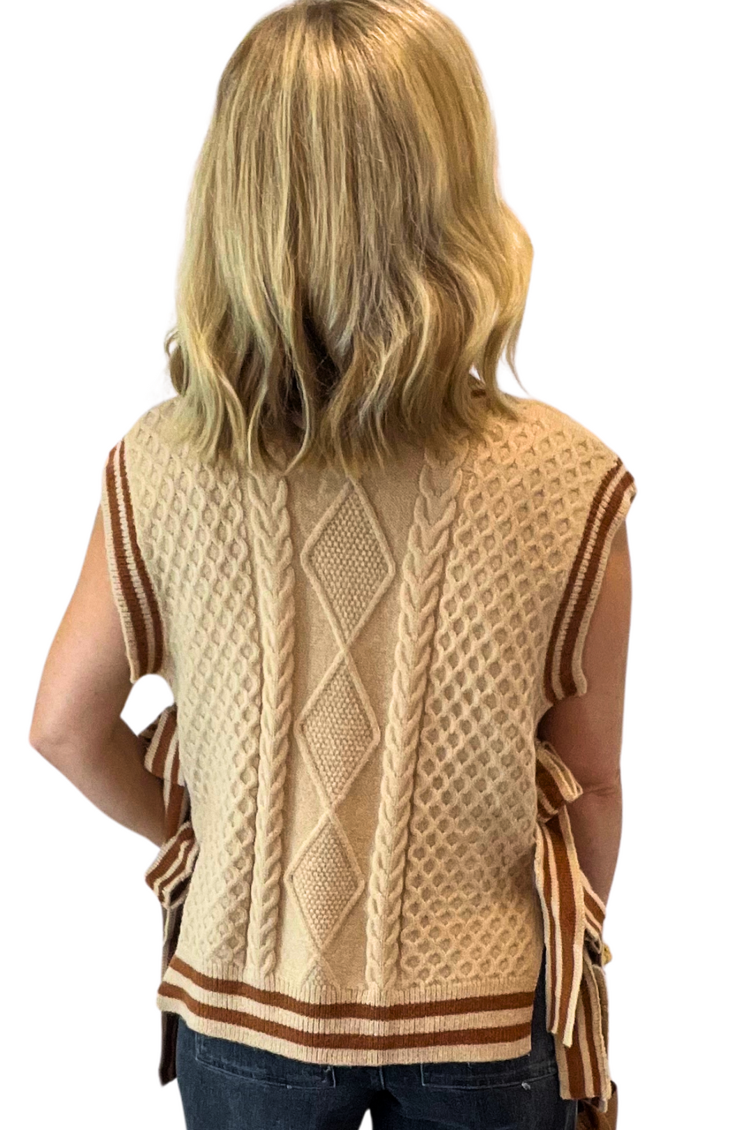 V-Neck Vest with Bow Tie Sides