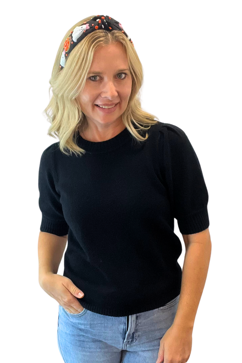 Short Sleeve Knit Sweater