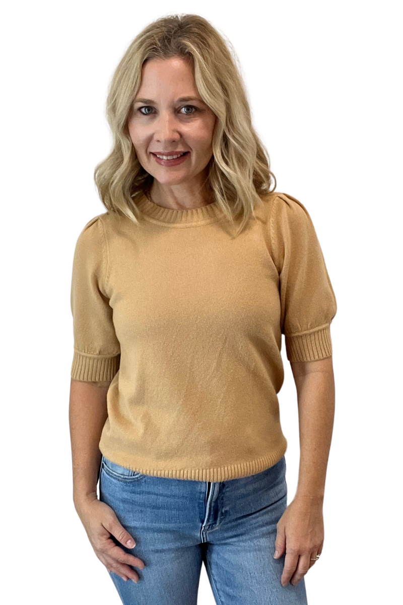 Short Sleeve Knit Sweater