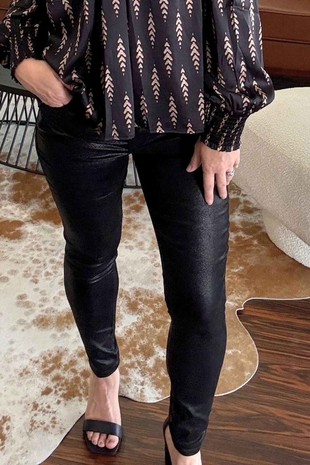 Dear John Shiny Black Skinny Pant