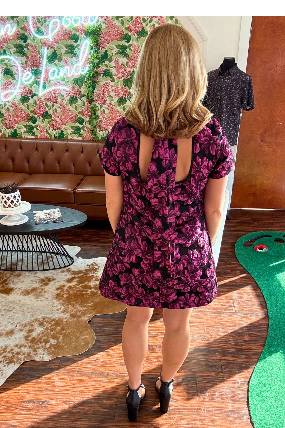 Jacquard Floral Mini Dress Xs Jacquard Floral Mini Dress Xs