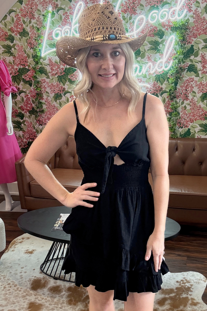 Tie Front Ruffle Dress
