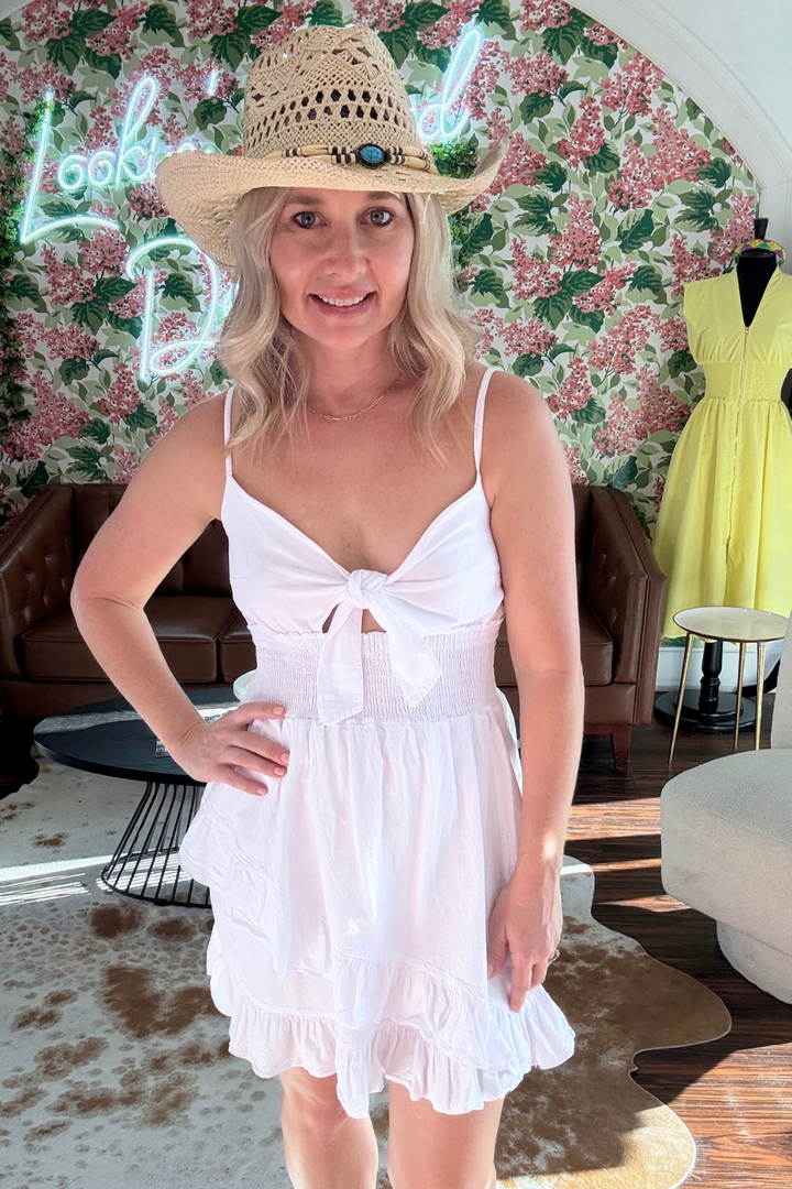 Tie Front Ruffle Dress