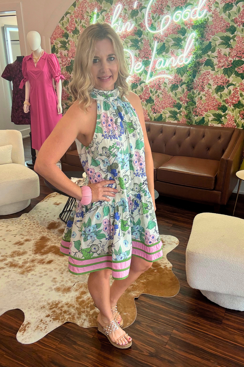 Floral Print Halter Dress