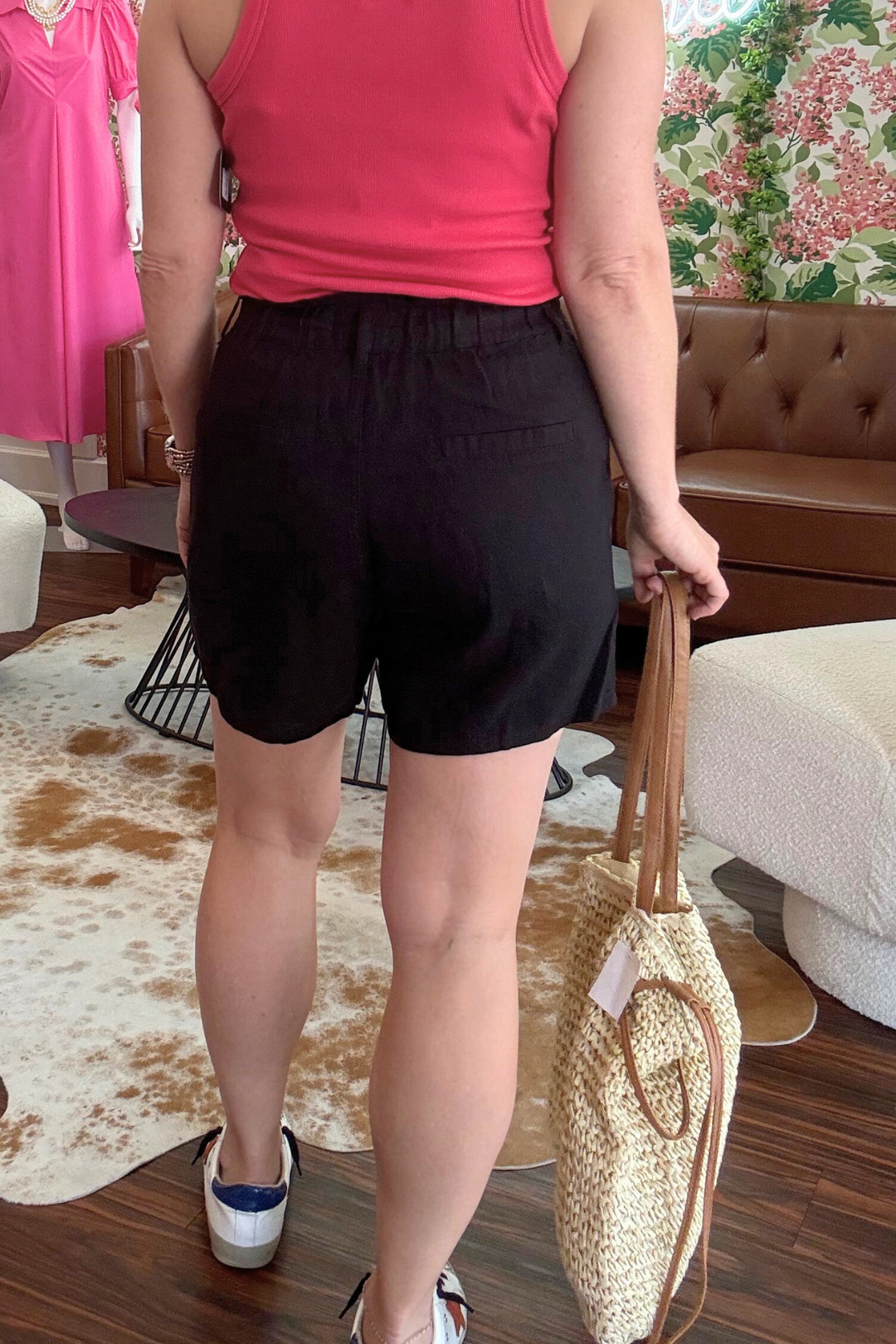 Linen Pull On Shorts