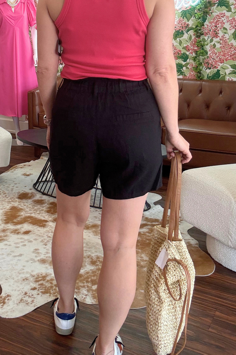 Linen Pull On Shorts