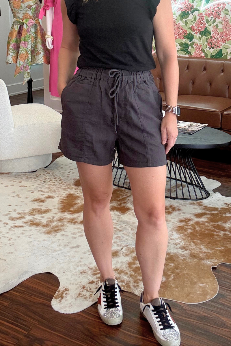 Linen Pull On Shorts