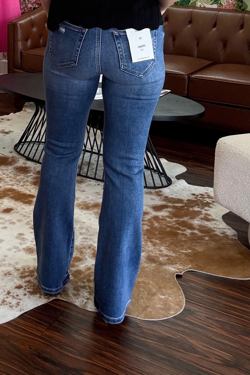 Hidden Dark Wash Happi Flare Jeans