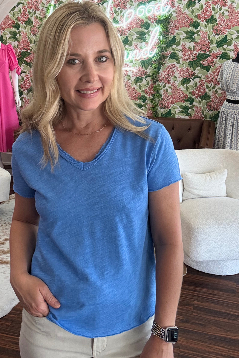 Vanya V-Neck Slub Short Sleeve Tee