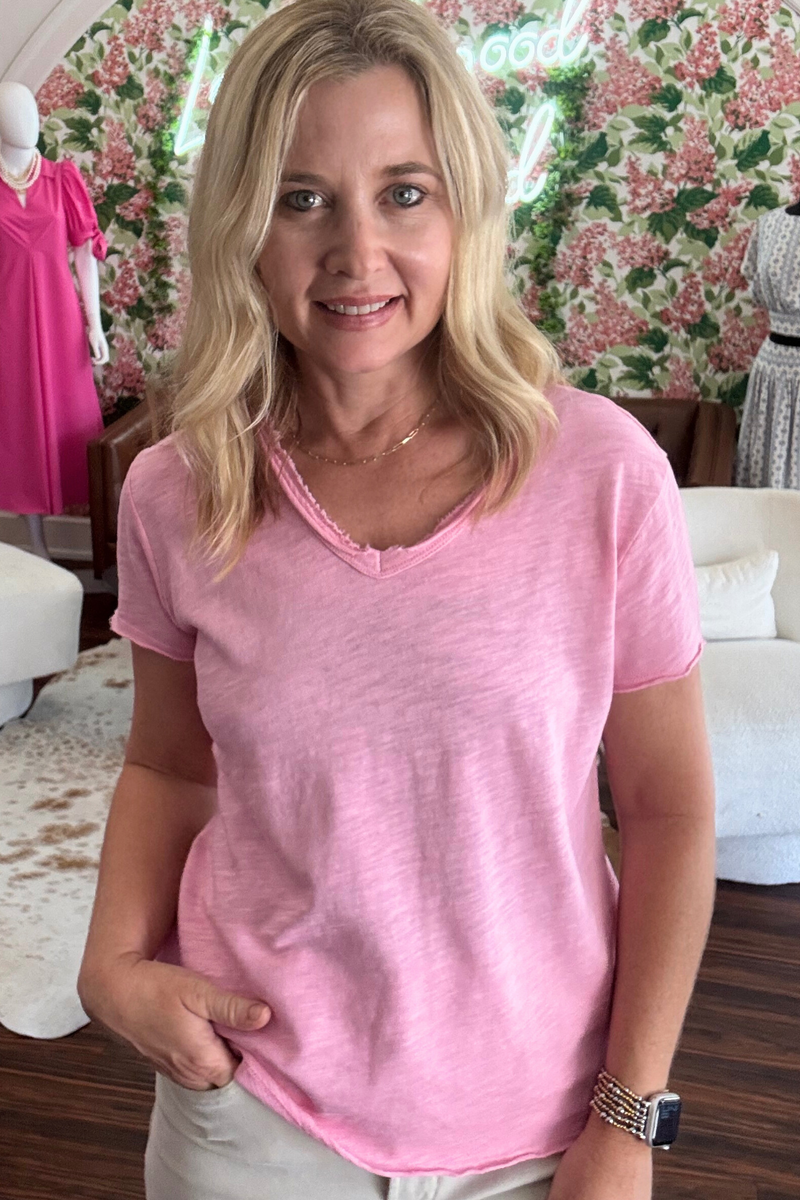 Vanya V-Neck Slub Short Sleeve Tee