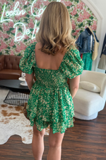Green Floral Romper