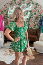 Green Floral Romper