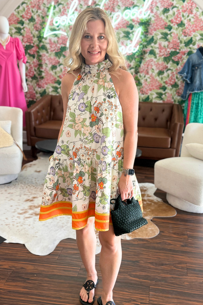 Floral Print Halter Dress