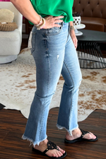 Hidden Happi Fray Crop Flare Jeans