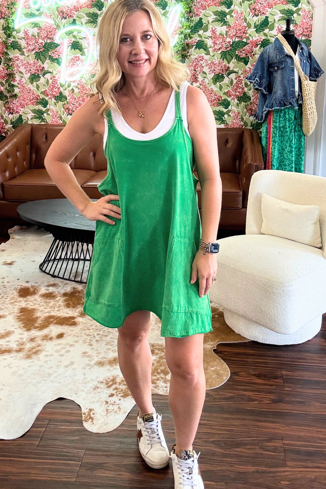 mini dress with built in shorts Built-in Shorts Mini Dress COFFEE / L