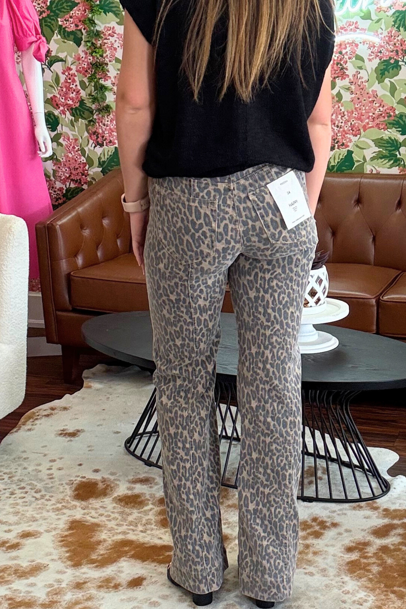 Hidden Cheetah Wide Leg Jeans