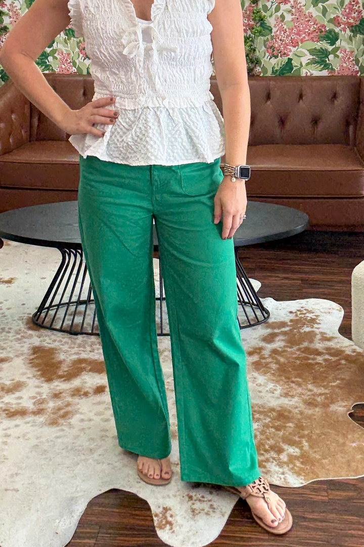 Wide Leg Front Pocket Pants