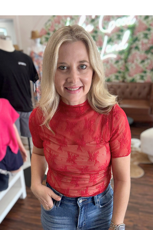 Lace Short Sleeve Top
