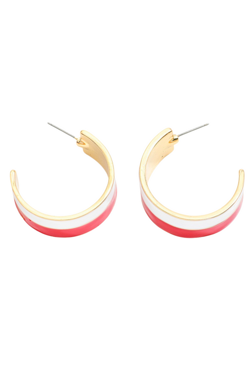 Metal Stripe Hoops