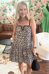 Leopard Print U-Trim Mini Dress